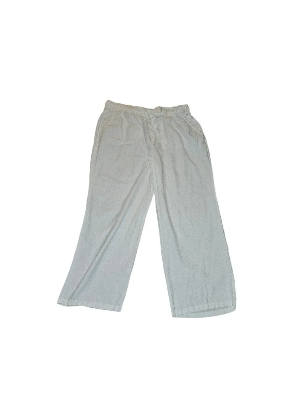Old Navy Linen Blend Wide Leg Pants Womens Size XL White Relaxed Beach